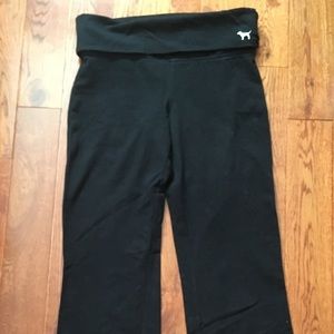 Pink black flare yoga pant leggings